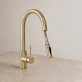 Reno Pull-Out Kitchen Mixer - Brushed Brass
