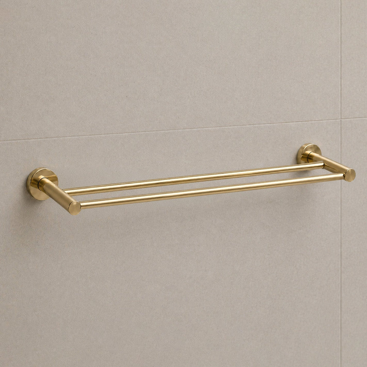 Reno Double Towel Rail - Polished Gold