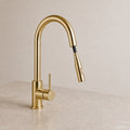 Reno Pull-Out Kitchen Mixer - Polished Gold