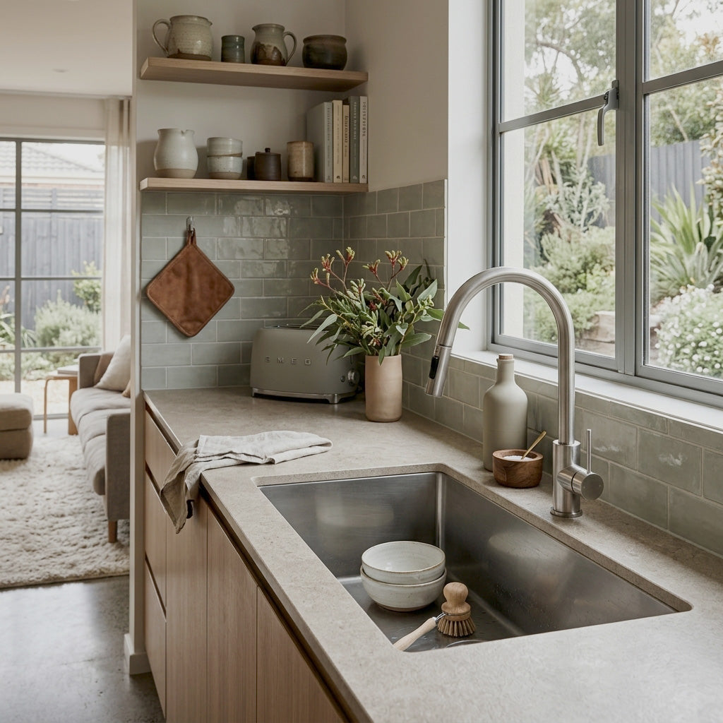 Reno Pull-Out Kitchen Mixer - Brushed Nickel