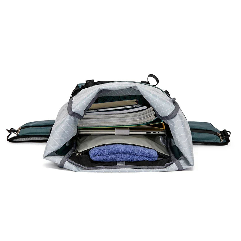 40L Waterproof Hiking And Camping Backpack Gray Blue