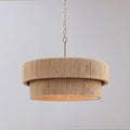 Sorrento Double Tiered Rope Chandelier - Natural/Gold