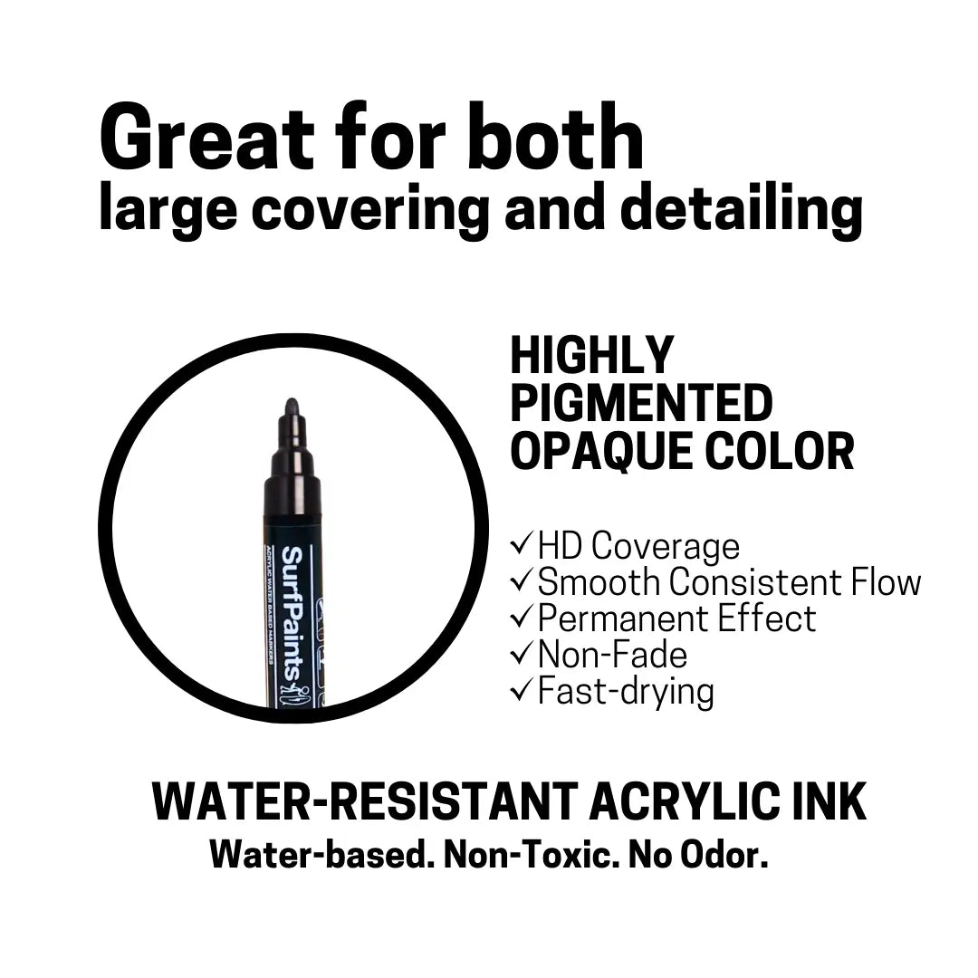 Metallic Acrylic Paint Pens - 4mm Durable Bullet Nibs for All Surfaces – Premium Japanese Quality