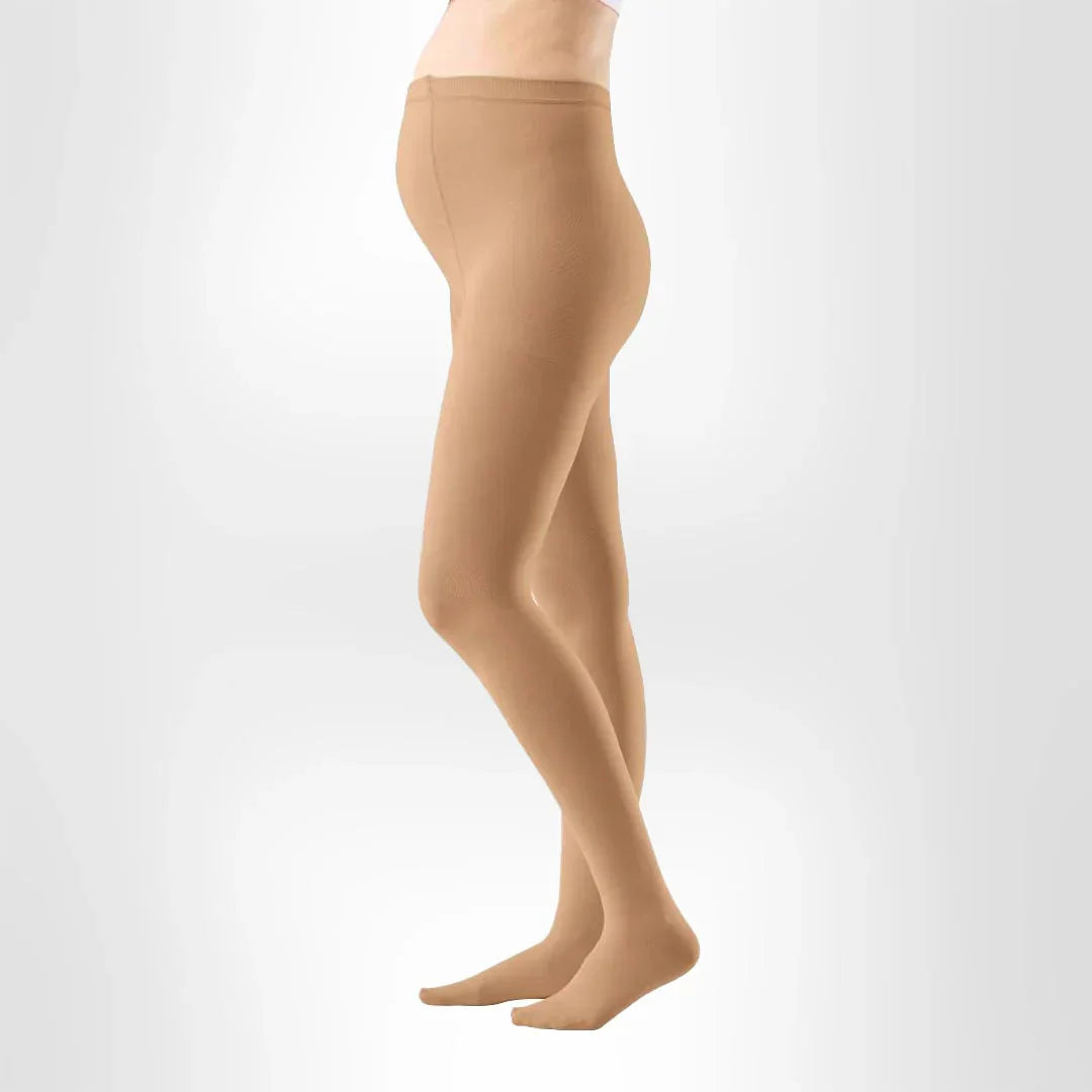 VenoTrain Micro Compression Stockings, Maternity, Class 1, Closed Toe, Caramel