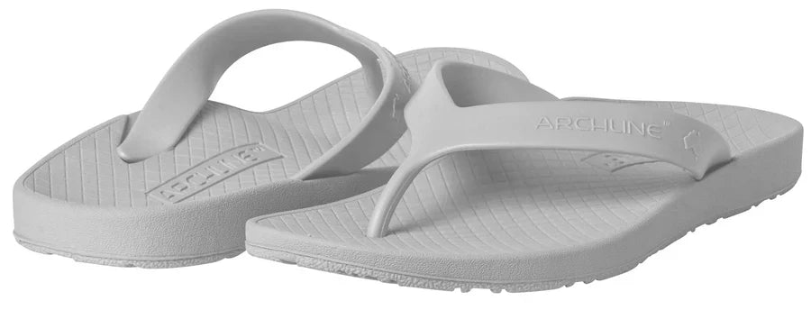 Archline Balance Orthotic Thongs - White/White