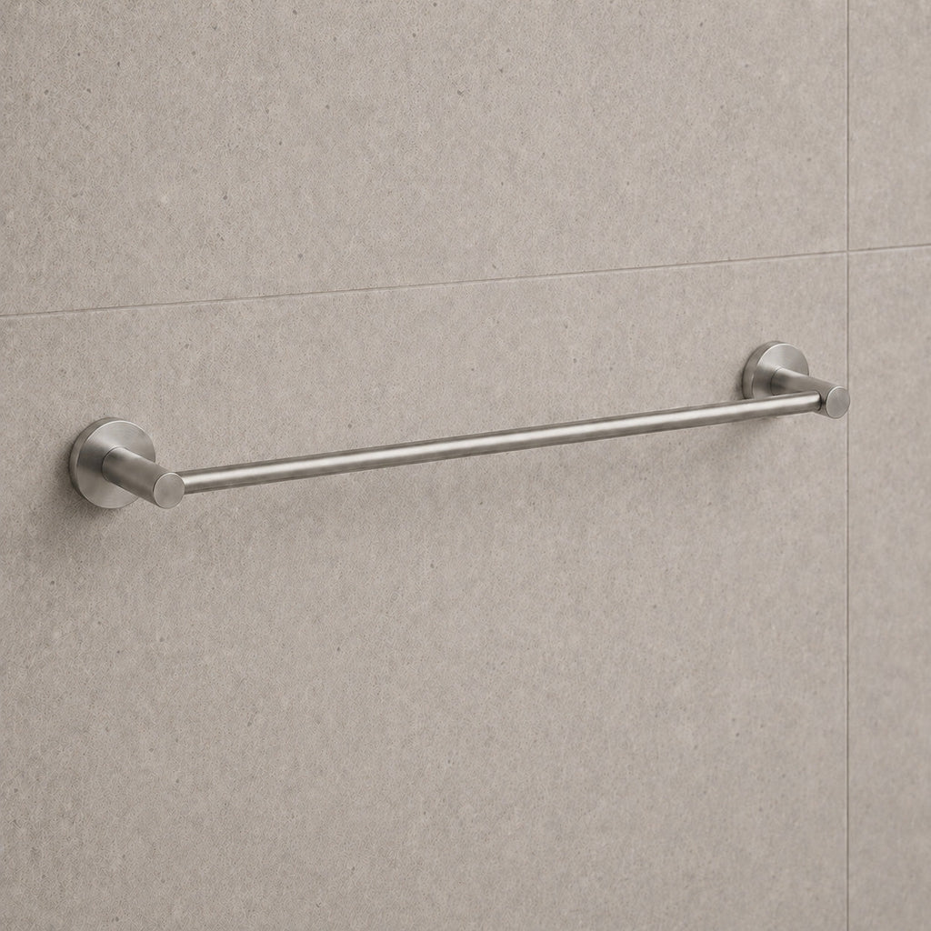 Reno Single Towel Rail - Brushed Nickel