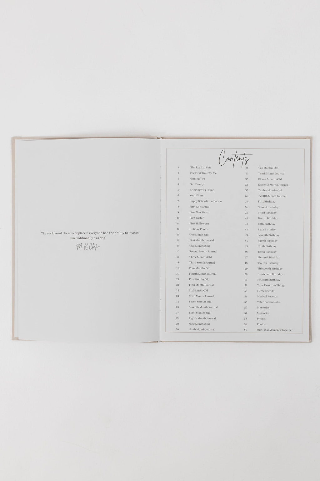 A Dog's Life Milestone Journal