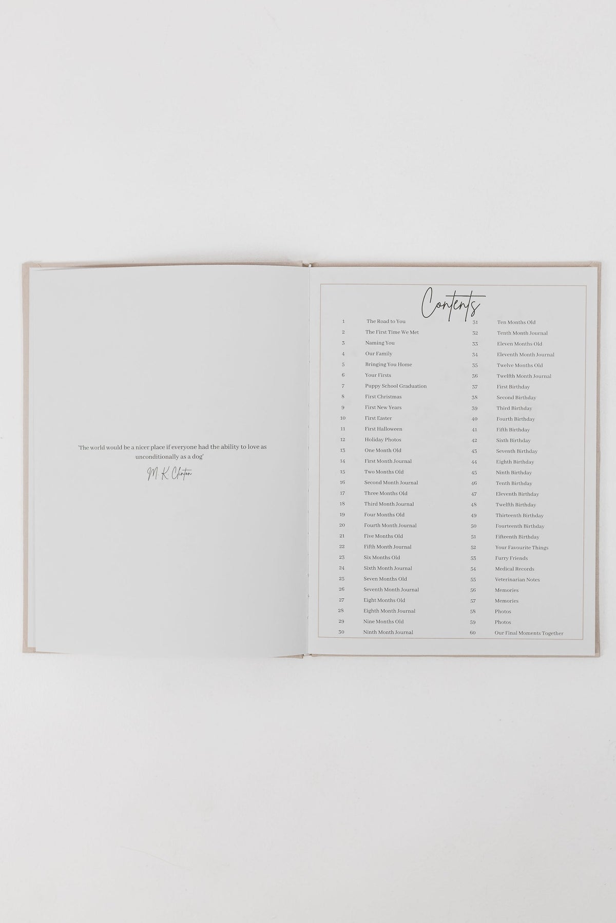A Dog's Life Milestone Journal