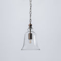 Gracie Glass Bell Shape Pendant Light - Brushed Antique Copper