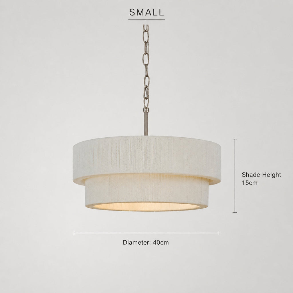 Sorrento Double Tiered Rope Chandelier - White/Nickel