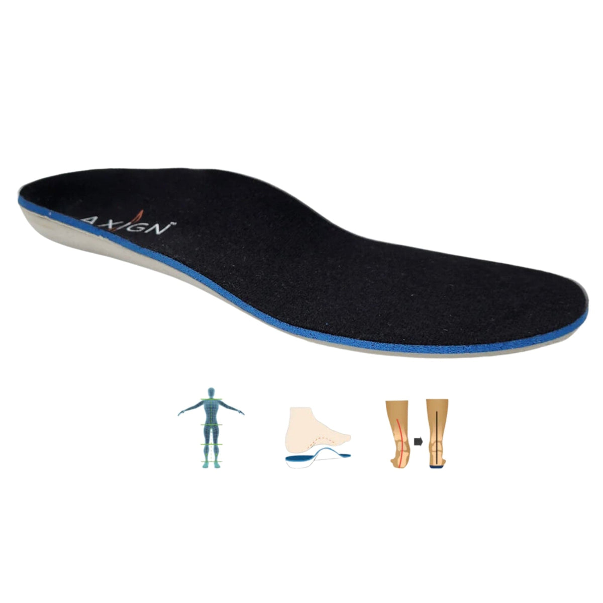 Axign River Lightweight Casual Orthotic Shoe - Black w/White Soles (Mens)