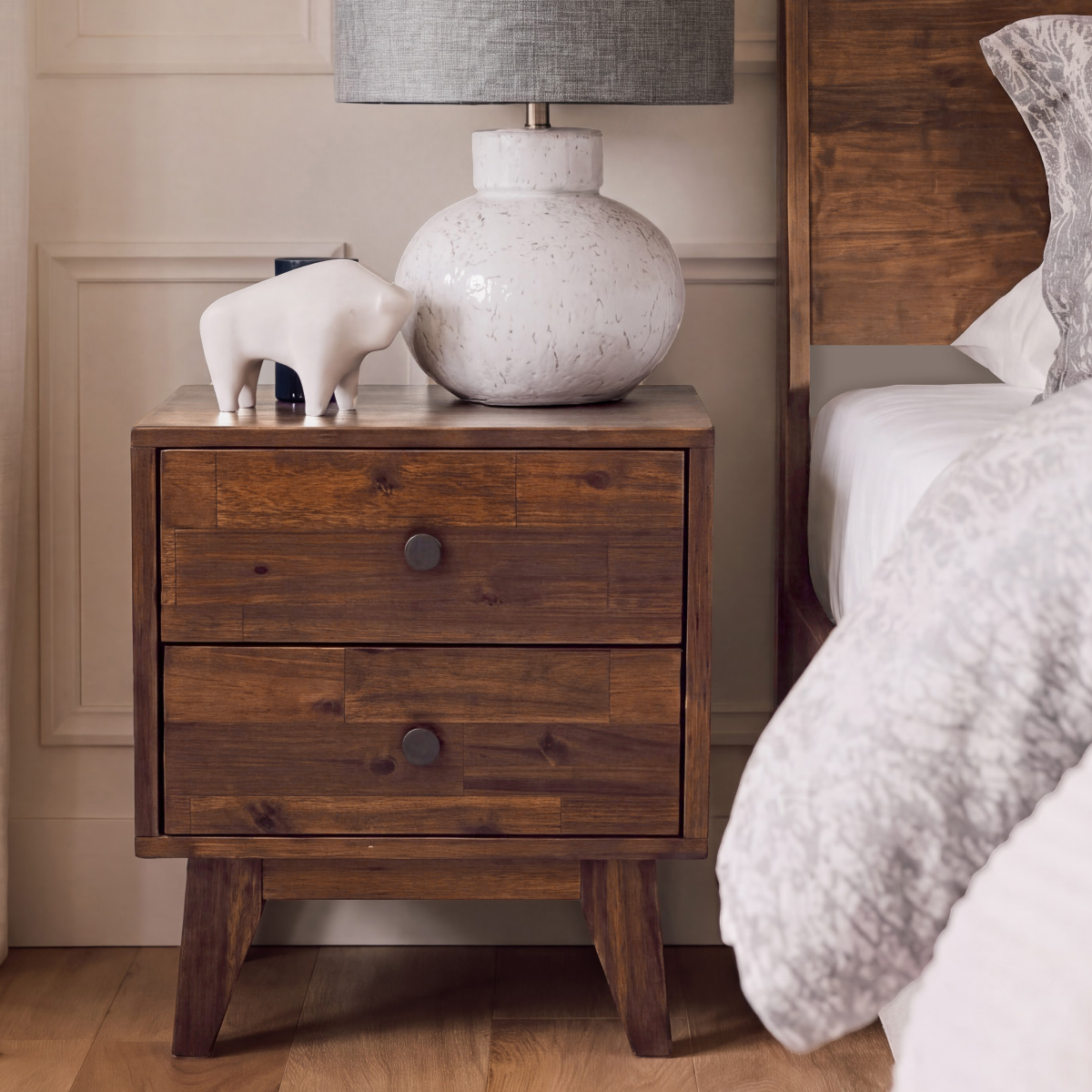 Silvia Solid Wood Bedside Table