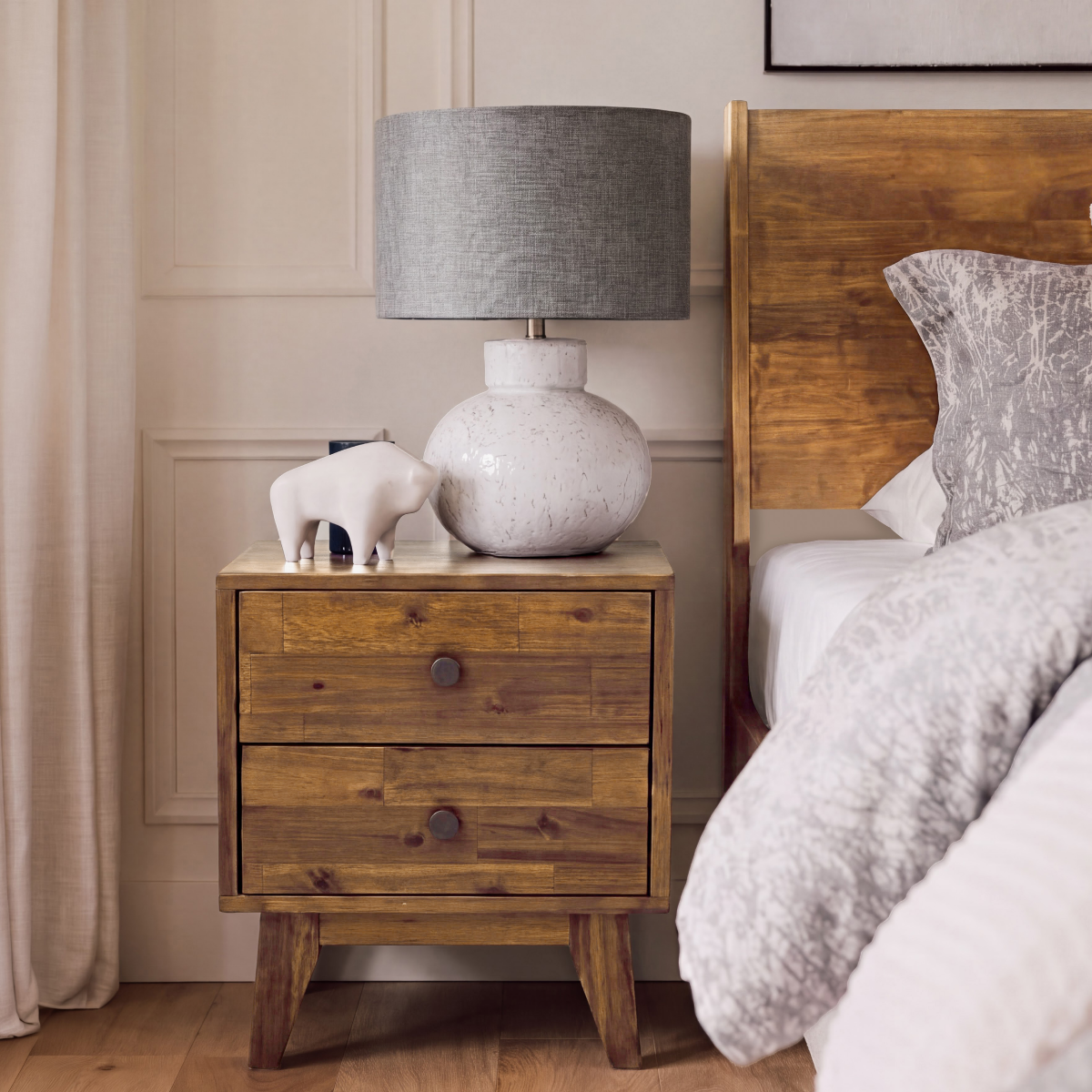 Silvia Solid Wood Bedside Table