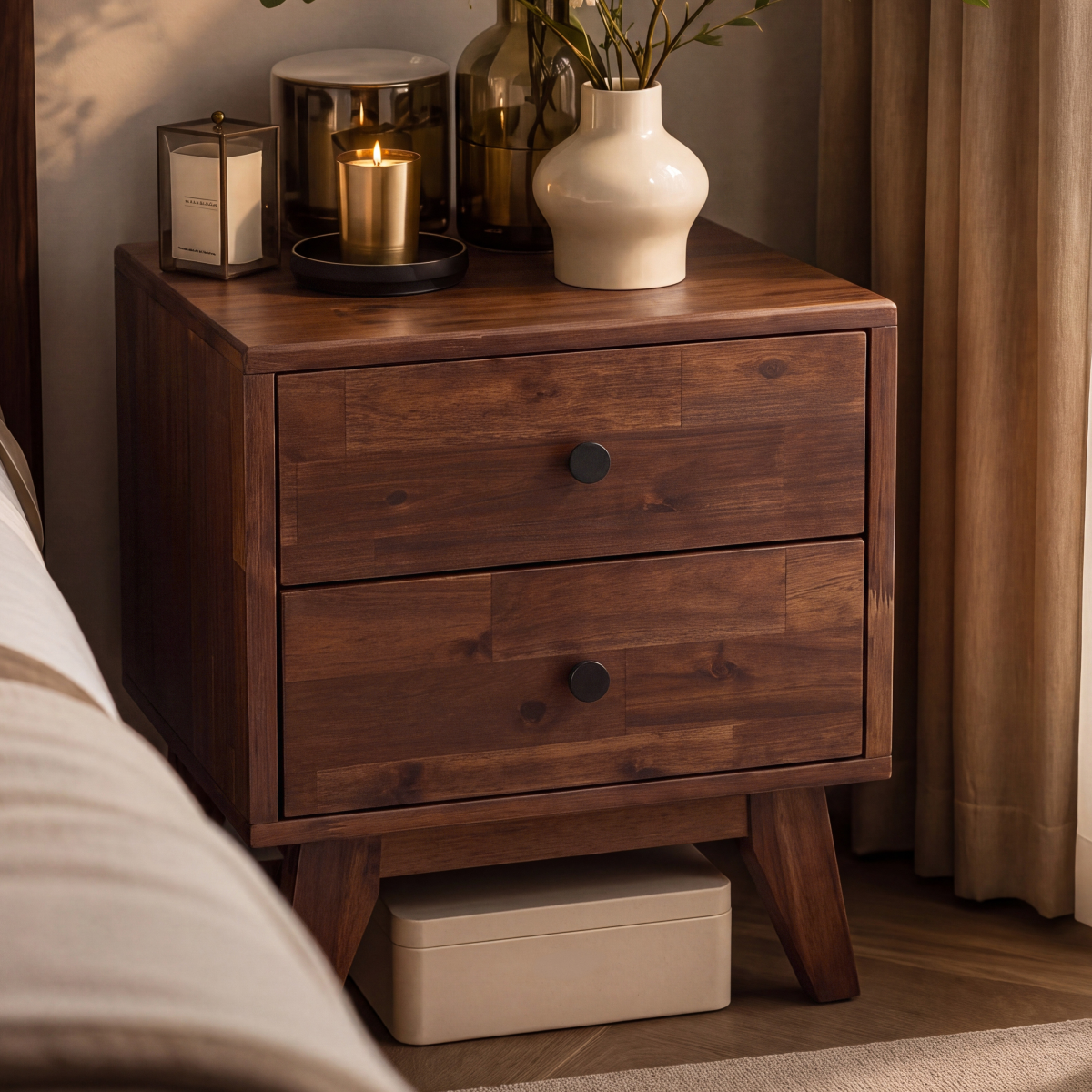 Silvia Solid Wood Bedside Table