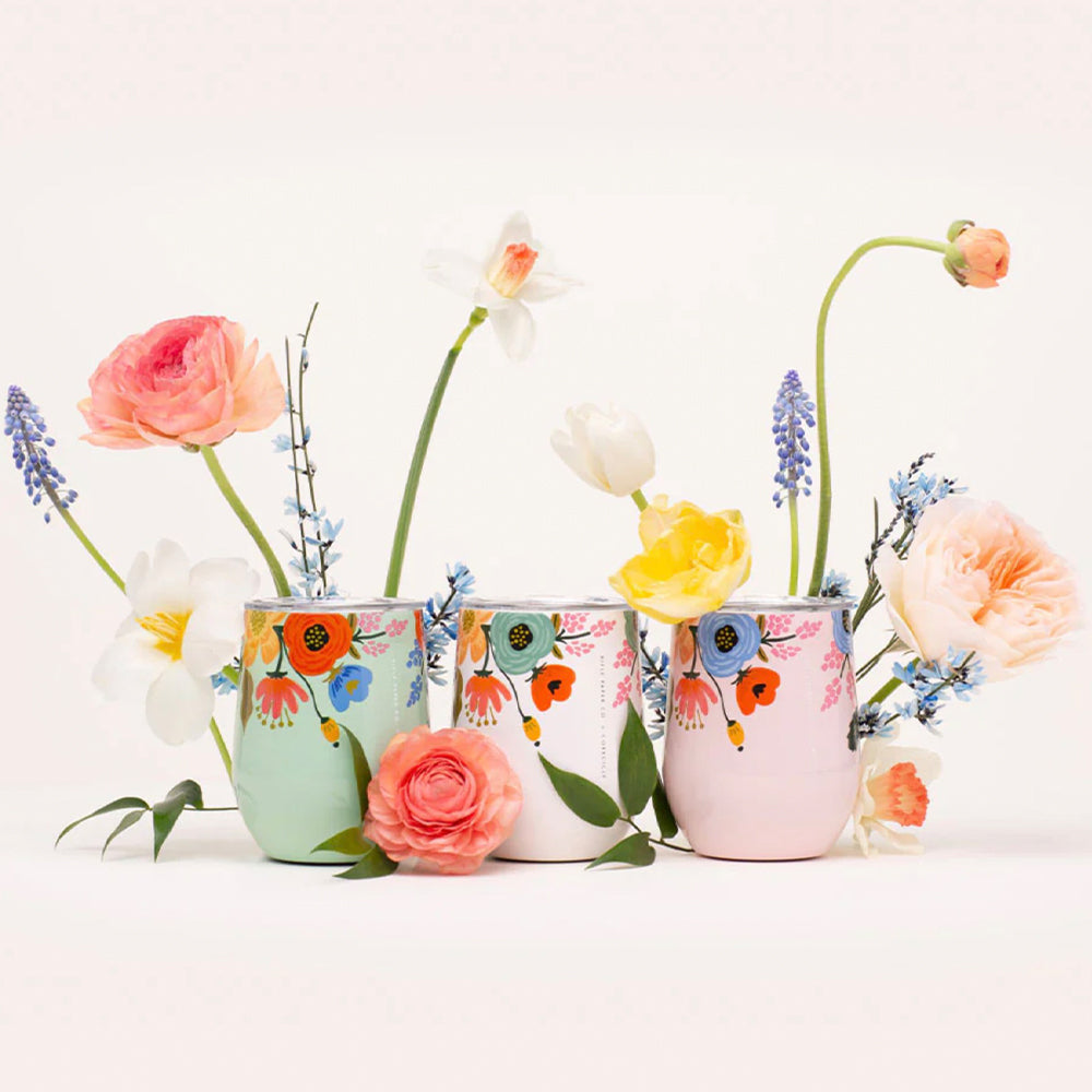 Corkcicle Stemless - 340ml Rifle Paper - Garden Party Cream
