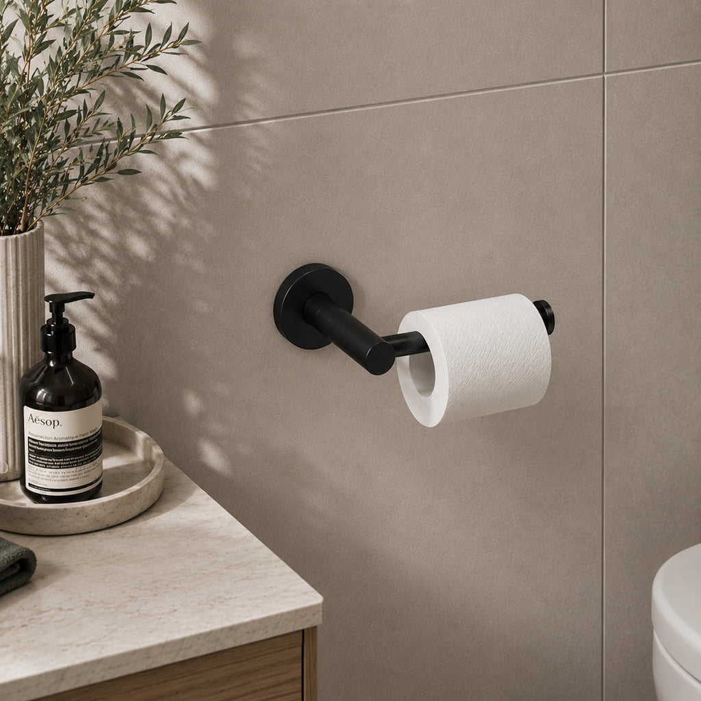Reno Toilet Roll Holder - Matt Black