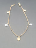 9ct Two Tone Heart Bracelet