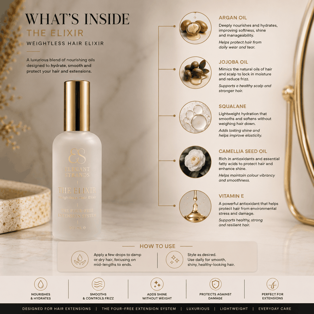 Lightweight Hair Oil for Extensions | The Elixir